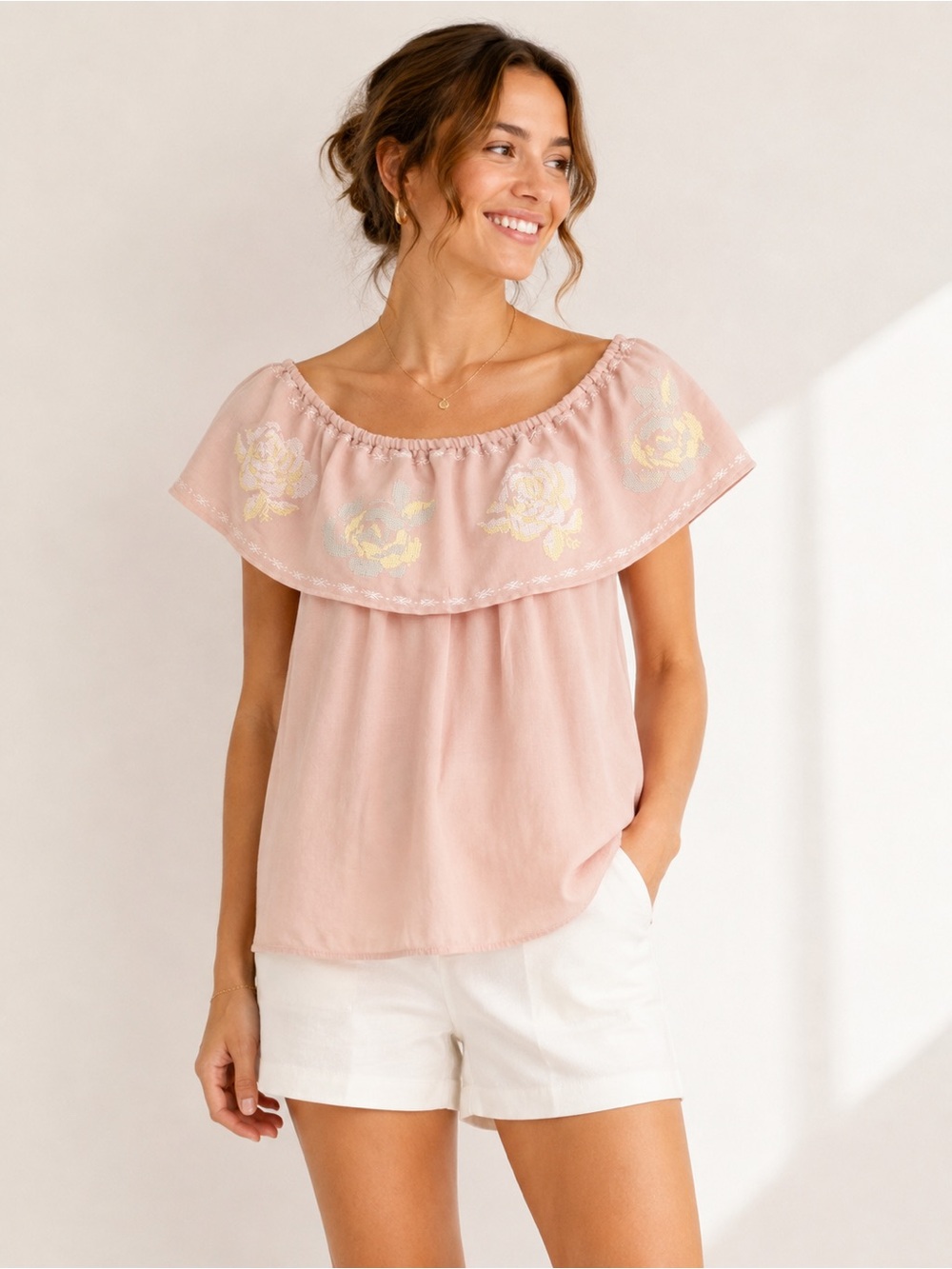 🎉5 for $45🎉 Miami embroidered top blouse shirt size S